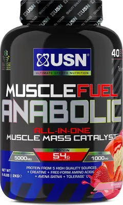 Produktbild von USN Muscle Fuel Anabolic (2000g) Strawberry - Gewichtszunahme - Ohne Kreatin