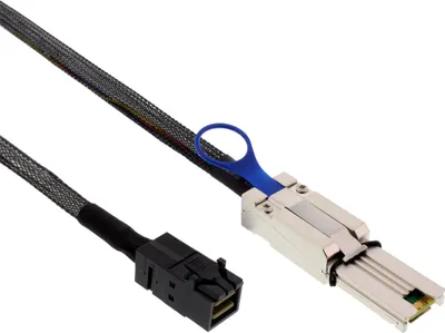 Produktbild von InLine Mini SAS HD Kabel, SFF-8643 zu SFF-8088, 1m, 1 m, SFF-8088, SFF-8088, Stecker/Stecker, Schwarz, 111 g