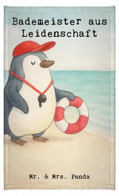Produktbild von Mr. & Mrs. Panda Handtuch Bademeister Leidenschaft Design - Weiß - Geschenk, Spruch, Kleines, Schwimmbad, Freibad, Frotteehandtuch, Lustig, gäste wc, Gästehandtuch 30x50