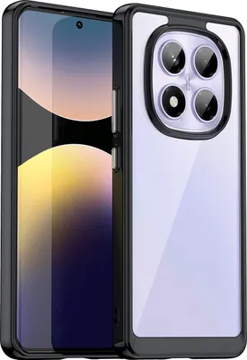 Image de Etui pour Xiaomi Redmi Note 14 Pro 4G transparent, antichoc Etui de protection en silicone TPU noir