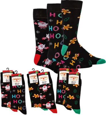 Produktbild von 2 Paar Weihnachtssocken Weihnachten Nikolaus Advent Damen Herren Komfortbund Gr. 36-41