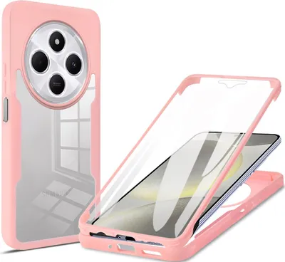 Image de Etui pour Xiaomi Redmi 14C, protection complète à 360° avec protecteur d'écran intégré Rose