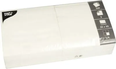 Obrázok produktu pre PAPSTAR 14486 PAPSTAR Servietten, 330 x 330 mm, 2-lagig, weiß
