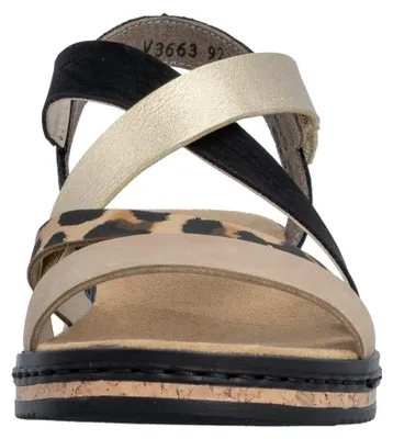 Produktbild von Rieker Schuhe Damen Keil Sandaletten Sandalen V3663, Größe:39 EU, Farbe:Beige