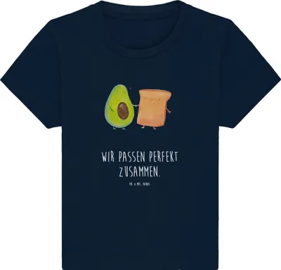 Produktbild von Mr. & Mrs. Panda Babyshirt Avocado Toast 24. - 36. Monat - French Navy - Geschenk, T-Shirt Baby, , Freundin, Shirt, Liebe, Hochzeit, Hochzeitsgeschenk