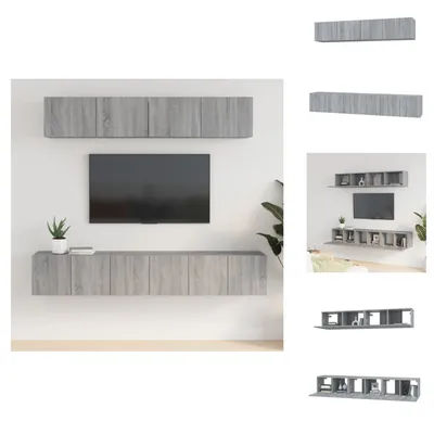 Produktbild von vidaXL 5-tlg. TV-Schrank-Set Grau Sonoma Holzwerkstoff -  TV-Möbel