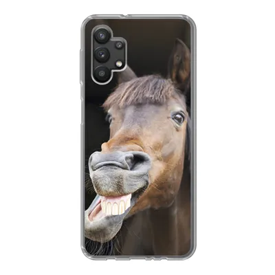 Produktbild von MuchoWow® Handyhülle Schutzhülle Hülle für Samsung Galaxy A32 5G Pferd - Lustig - Stall - Kinder - Jungen - Mädchen - Kinder Silikon Softcase Handy Hülle - Softcase