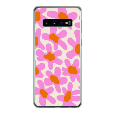 Produktbild von MuchoWow® Handyhülle Schutzhülle Hülle für Samsung Galaxy S10 Blume - Rosa - Muster Silikon Softcase Handy Hülle - Handytasche - Geburtstag Teenager