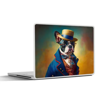 Produktbild von MuchoWow® Laptop Aufkleber Sticker Cover Hund - Kleidung - Accessoires - Farbe - Porträt 30x22 cm - Laptop-Sticker
