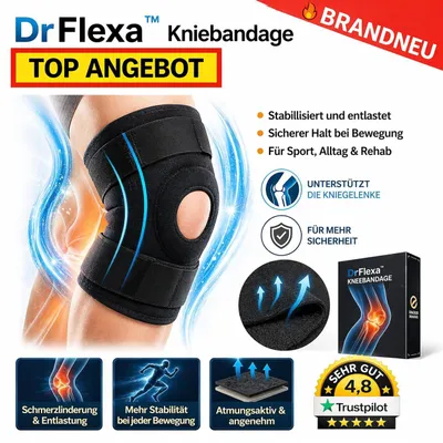 Produktbild von DrFlexa™ Kniebandage Orthese Kniestütze Stabilisierung Sport Knieorthese Klett