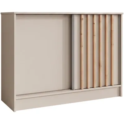 Produktbild von BEAUTYSOFA | Kommode HORIZON 100 cm Kaschmir, Artisan mit Lamellen Sideboard mit 2 Schiebetüren, Modernes Design, viel Stauraum