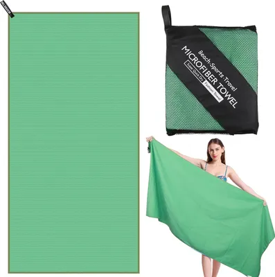 Produktbild von Mikrofaser Strandtuch 180x80cm, Schnell trocknend, Leichtgewicht, Für Strand, Fitness, Yoga, Camping