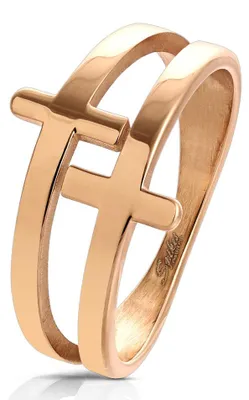 Produktbild von Kreuz Ring rosegold 62 (19.7 mm Ø)