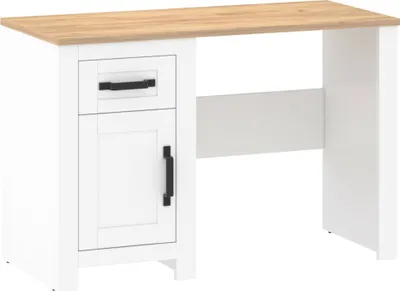Produktbild von Casa Dolce Büroschreibtisch TEORIA 8, weiß + Eiche, 115x52x76,5 cm, eine Schublade, ein Schrank