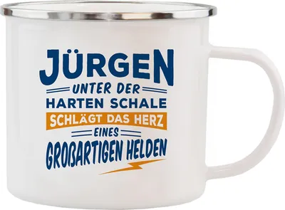 Produktbild von Echter Kerl Emaille Kaffeetasse Kaffeebecher  Juergen
