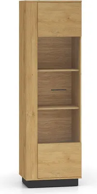 Zdjęcie produktu dla Witryna BRONX 1D 60cm dąb/czarna