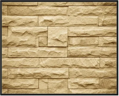Produktbild von Wallario Wandbild Steinwand gelb, Größe: 40,30 x 50,30 cm, Poster mit schwarzem Aluminiumrahmen