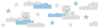 Imagen del producto de Profhome 403723-GU Empapelado con dibujo animales mate azul blanco 0,75 m2