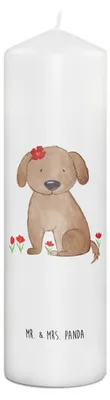 Produktbild von Mr. & Mrs. Panda Wachskerze Hund Dame 29 x 8 cm XL - Weiß - Geschenk, Sprüche, Erinnerungskerze, Liebe, Hunde, Liebenswert, Frauchen, Bedruckte Kerze, Stumpenkerze