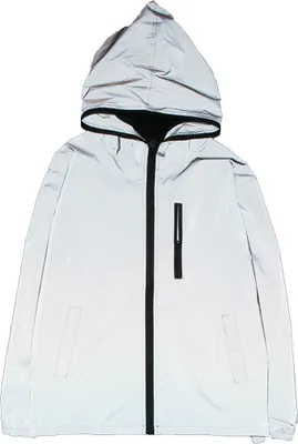 Produktbild von Reflektierende Jacke für Herbst, Winddicht, Lockerer Schnitt mit Kapuze, Outdoor-Sport, Nachtleuchtend