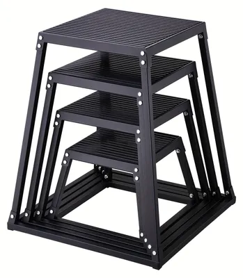 Immagine prodotto di Set di box pliometrici - Scatole per esercizi pliometrici - Box per allenamento - Box per fitness - 4 altezze: 30-76 cm