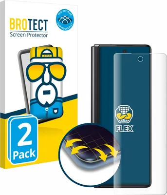 Produktbild von 2x BROTECT Fullscreen Schutzfolie für Samsung Galaxy Z Fold 2 5G Displayschutz Folie Fullcover Klar Transparent