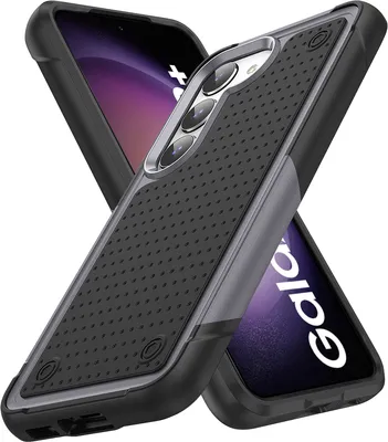Produktbild von Für Samsung Galaxy S23+ Hülle Militärqualität Stoßfest Hybrid 2 in 1 Hart PC Weich TPU Handyhülle Grau Schwarz