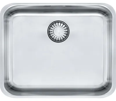 Produktbild von EPOS, EOX 110-45, 470x415mm, Integral-Siebkorb als Druckknopfventil, mit verdecktem Überlauf, mit Ablaufgarnitur, Edelstahl gebürstet