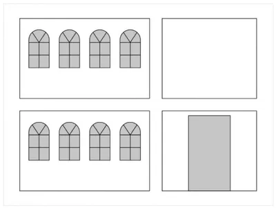 Productafbeelding van Zijwandenset met boogramen voor 4 x 6 m vouwtent