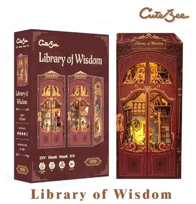 Cutebee, DIY Booknook, Library of Wisdom, DC03B, 18x11x23cm