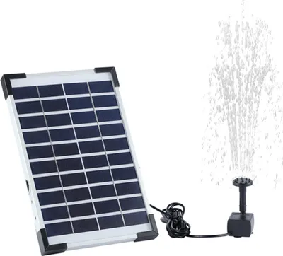 Obrázek produktu pro Solární čerpadlo na vodu s 6dílnou sadou trysek, 5,5 W solární fontánové čerpadlo, 380 l/h, solární jezírkové čerpadlo s 10stopým kabelem pro venkovní jezírka, zahradní ptačí lázně