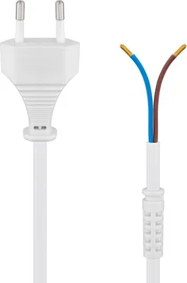 Produktbild von Goobay Euro Kabel zum Konfektionieren; 1,5 m, Weiß, Eurostecker (Typ C, CEE 7/16) > lose Kabelenden