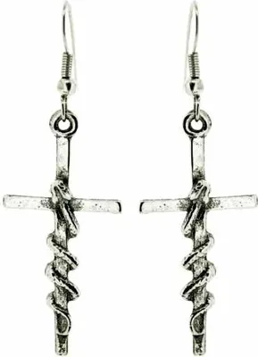Produktbild von Ohrringe Schlange an Kreuz Ohrhänger Schlange an Kreuz Ohranhänger Kreuz + Viper earrings cross with snake