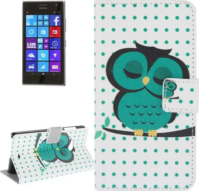 Produktbild von Handyhülle Tasche für Handy Nokia Lumia 730 Dicke Eule auf Ast