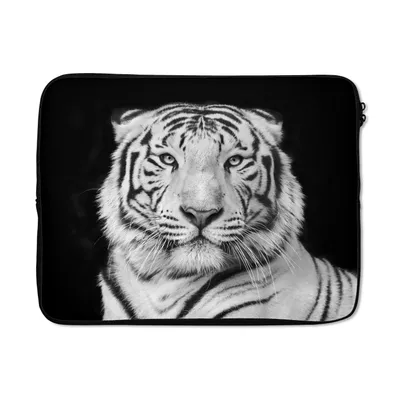 Produktbild von MuchoWow® Laptop Hülle 15 Zoll Tiger - Schwarz - Weiß - Porträt - Tiere Laptoptasche - Laptoptasche - Sleeve - Rundum-Schutz
