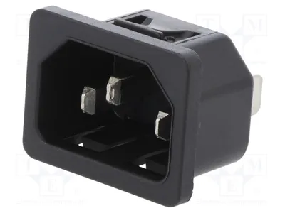 Produktbild von 1x Steckverbinder: zur AC-Stromversorgung männlich 10A 6100.4330 Anschlüsse Buchse