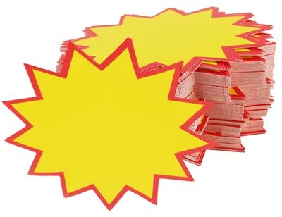 500 Preisauszeichnungsschilder, Starburst, leer, 13 x 17 cm