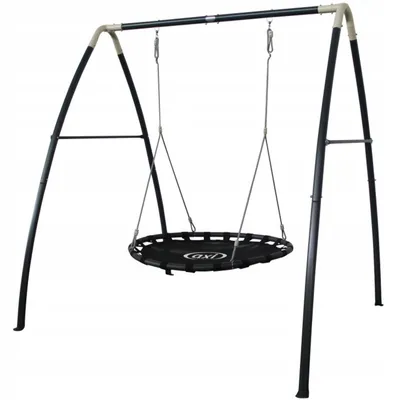 Image de Axi Portique En Métal Avec Balançoire Nid D'Oiseau Enfant | Balançoire Ronde Pour Le Jardin