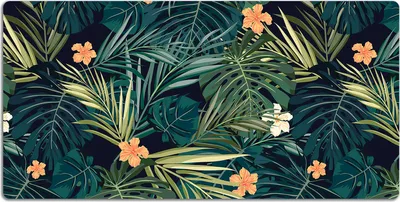 Produktbild von Schreibtischmatte Tischunterlage 100x50 cm Mauspad - Blumen und Blätter