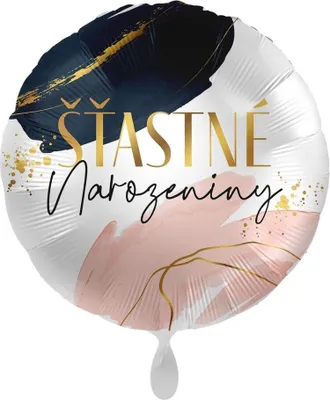 Zdjęcie produktu dla Balon foliowy - Happy Birthday - okrągły - 43 cm