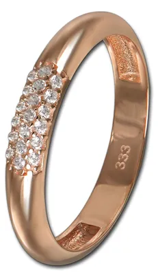 Image de Bague GoldDream, trois rangées de zircones, or rose 333 (8 carats), modèle pour femmes D3GDR559E58