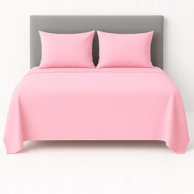 Obrázek produktu pro Flanelové prostěradlo 160x200 z 100% bavlny, růžové, polská kvalita.