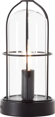 Image de BRILLIANT Lampe Storm lampe de table noire | 1x D45, E14, 40W, compatible avec les lampes à incandescence (non incluses) | Avec interrupteur intermédiaire à cordon