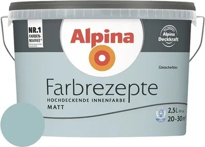 Produktbild von Alpina Wandfarbe Farbrezepte Gletscherblau 2,5 l