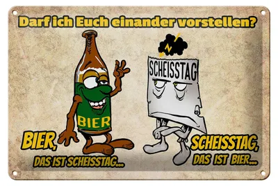 Produktbild von Blechschild  darf ich euch vorstellen Bier, 30 x 20 cm, Blechschilder Spruch Alkohol