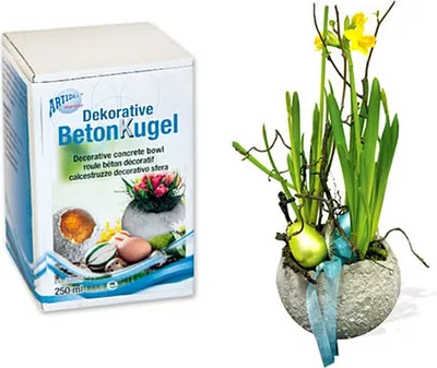 Produktbild von CREARTEC Dekorative Betonkugel - für DIY-Projekte, Bastelnachmittage und originelle Geschenkideen - für Haus/Garten