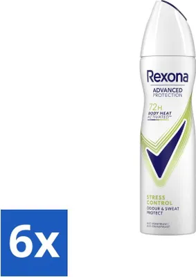 Obrázok produktu pre Rexona - Dezodorant v spreji - Advanced Protection Stress Control - Proti poteniu pri záťaži - 150 ml - Hodnotné balenie - 6 kusov