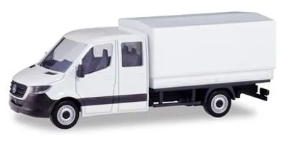 Produktbild von Herpa Minikit MB Sprinter \'18 DK Pritsche Plane weiß 013499