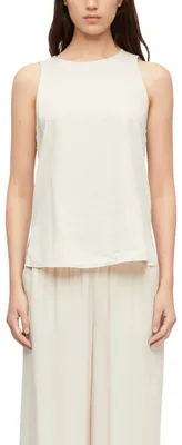 Produktbild von Comma Damen Bluse – ärmellos, Samt-Satin, Rundhalsausschnitt