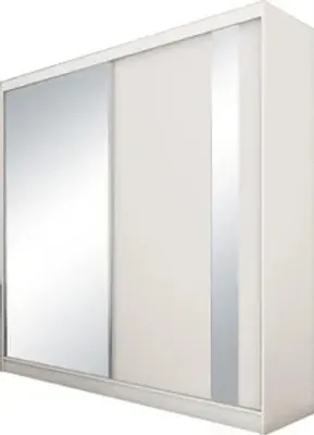 Produktbild von Schwebetürenschrank GAJA 200cm - modernes 2-türig Schrank mit Spiegel (Weiß)